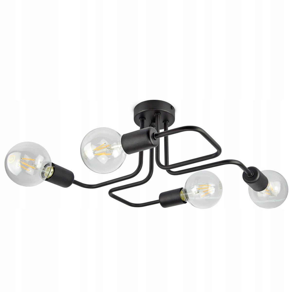 Luxe Zwarte Plafondlamp Labrint Stijl Loft E27