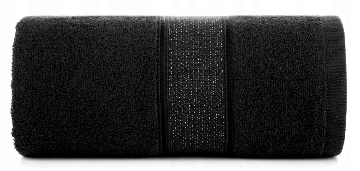 Liana Handdoek 50x90 cm Zwart - Luxe Katoen met Glansdraad