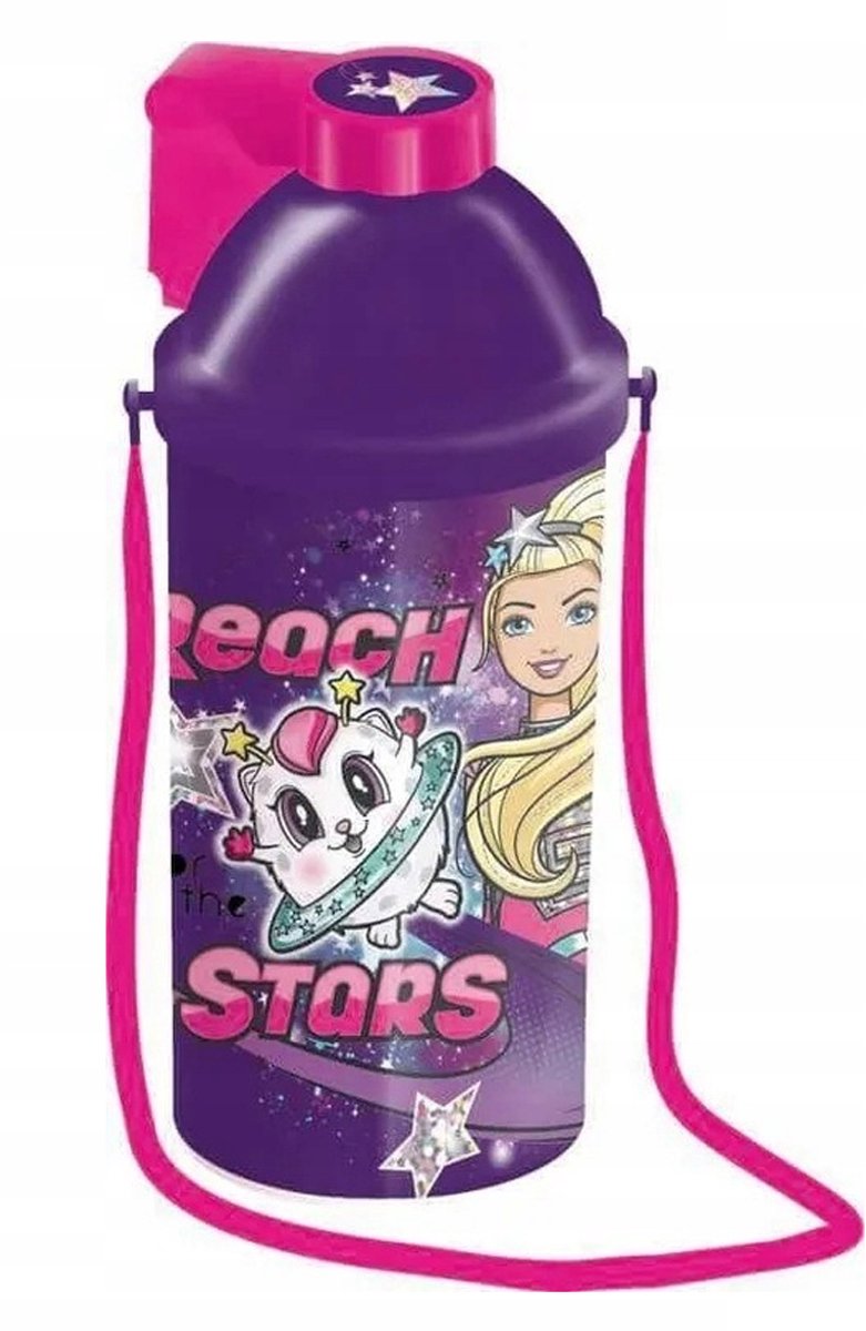 Barbie Bidon 450ml voor Kinderen - Lekvrij en Licht met Knop
