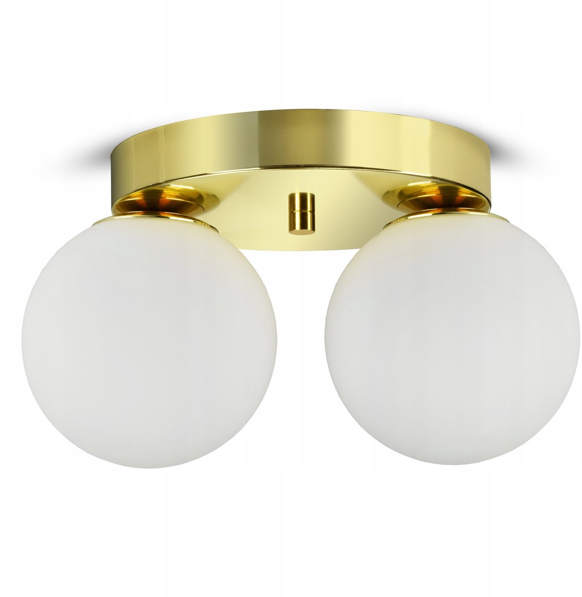 Gouden Plafondlamp met Witte Glazen Bollen - E27 LED