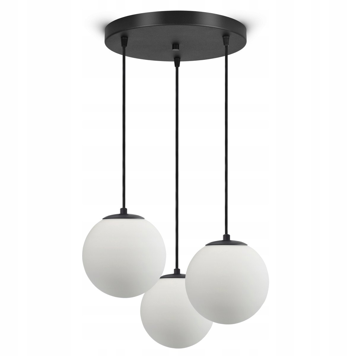Hanglamp Glas Bollen G9 Mat Zwart 3-lichts 561-EZ3