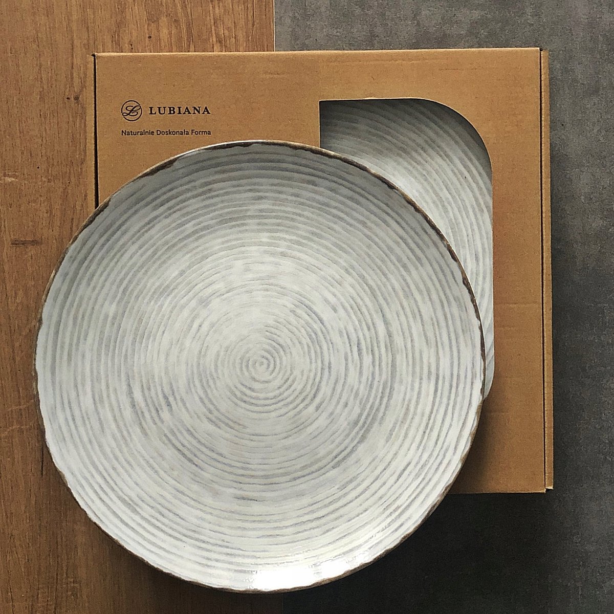LUBIANA Kerajet Rayado 6x Dinerbord 27 cm Grijs Porselein
