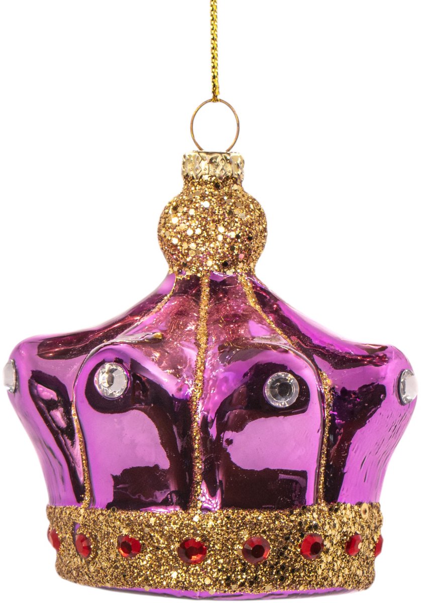 Roze kroon kerstbal - Sass & Belle