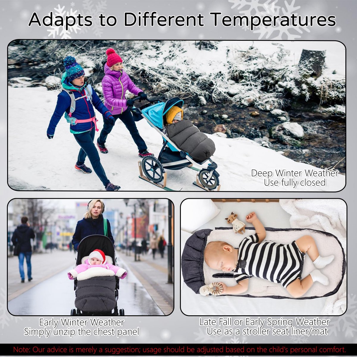 Unyqoos® Comfortabele en warme voetenzak voor kinderwagens en buggy's in de winter – foto 4