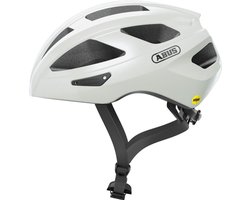 Fietshelm ABUS MACATOR MIPS pearl white M - 52-58 cm - wit - Geschikt voor gebruik op elektrische fietsen - stadsfietsen - 290 g