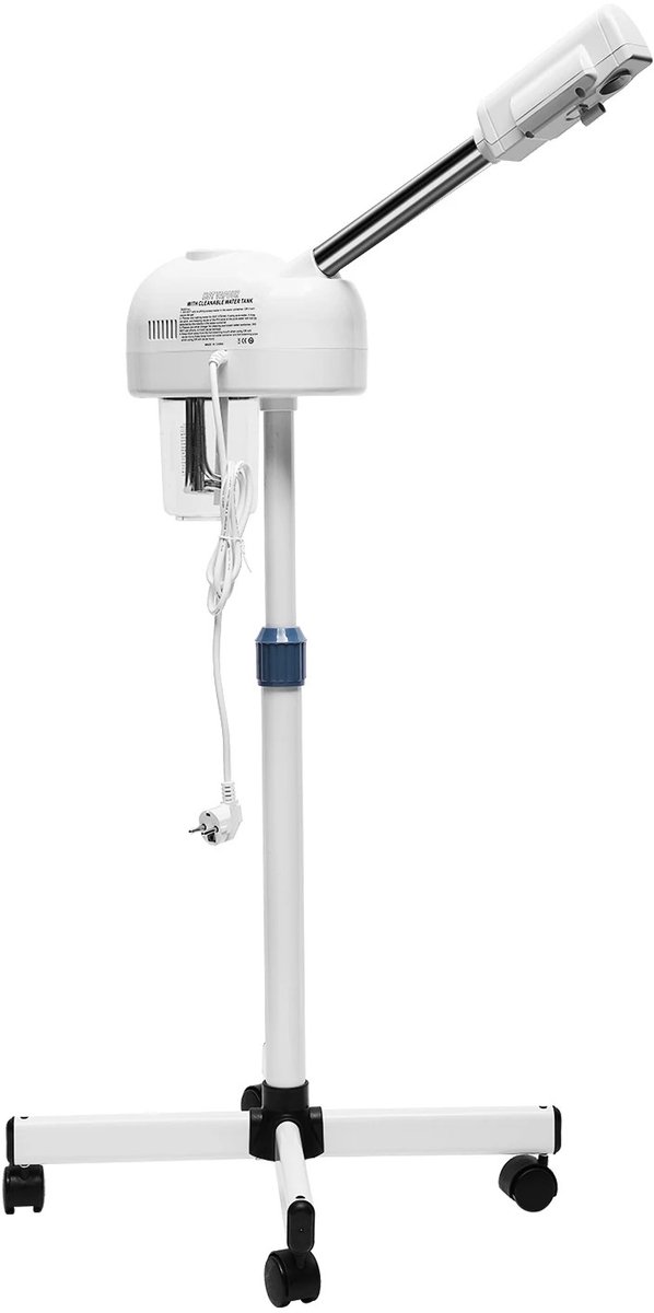 Gezichtsstomer - Gezichtssauna - 750W - Ozonstoom - 750 ml watertank - Verstelbaar 112-132 cm - Op wielen - Wit