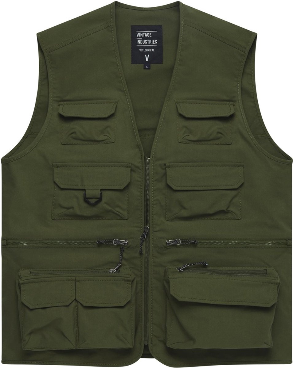Vintage Industries Vissersvest Legend Fishing Vest Sage Groen