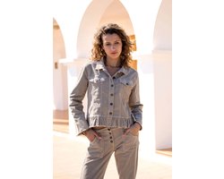 isla ibiza bonita - coat chiclana velvet dark kaki - herfst- en wintercollectie - ibiza