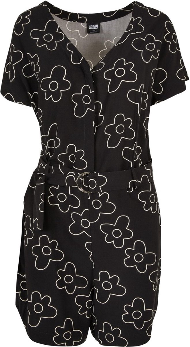 Urban Classics Short viscose belt Playsuit XS Zwart