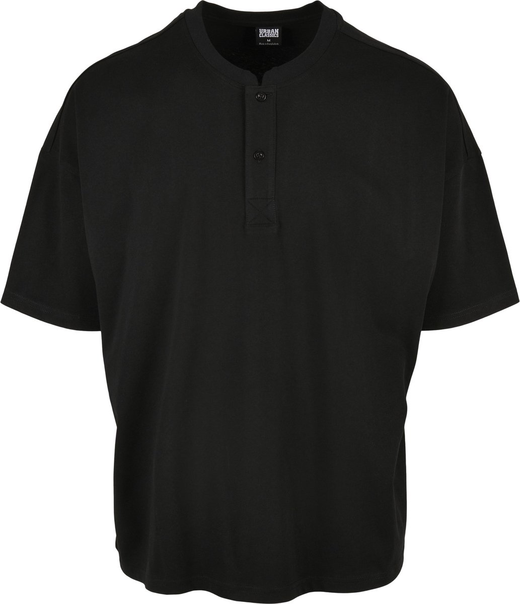 Urban Classics Oversized Henley Heren Tshirt S Zwart