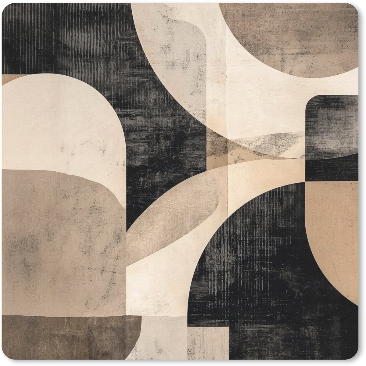 Muismat 30x30 cm - Mousepad Abstract - Vormen - Modern - Beige - Muismatten