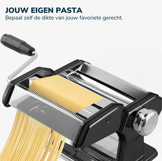 Kitchenz® Pastamachine Zwart - Inclusief Ravioli Opzetstuk & Pasta Receptenboek - Pastamaker & Pasta Starterset voor Zelfgemaakte Pasta van Merkloos — afbeelding 2