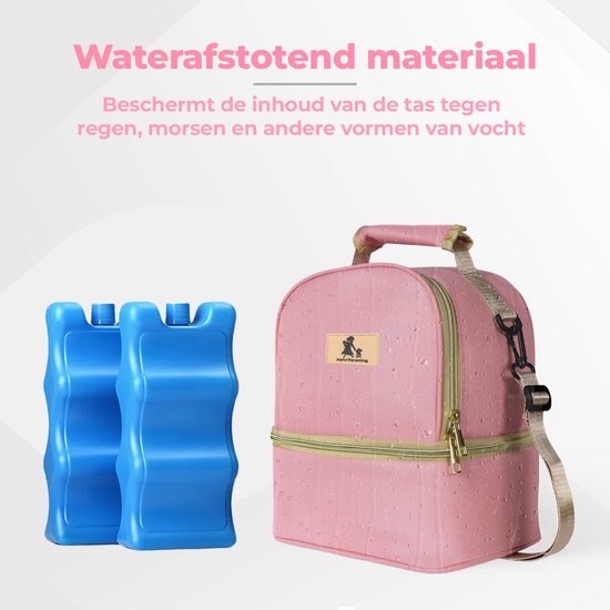 Joyful Parenting Kolftas met koelelementen - Roze - 2 Compartimenten - Moedermelk Koeltas - Kolf Tas - Kraamcadeau van Joyful Parenting — afbeelding 3