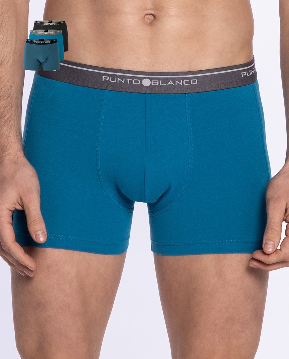 Punto Blanco Boxershort Heren Teal Zwart Basix 3-pack 53438-40 548 S