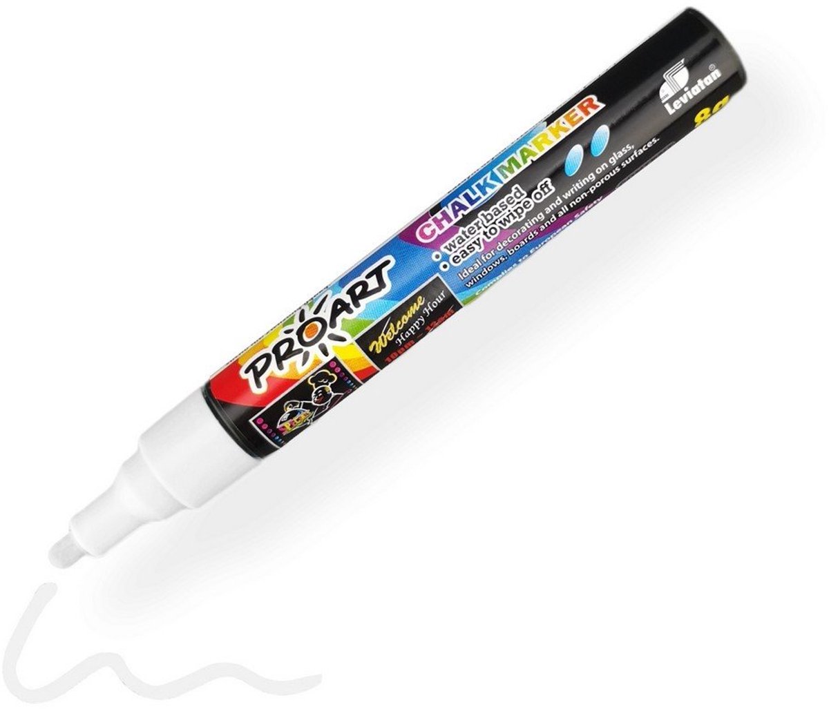 Leviatan Krijtmarker Wit 8g - Voor Bord, Glas & Menu's