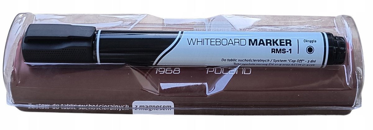 Magnetische Whiteboard Stift met Wisser en Vilt - Zwart