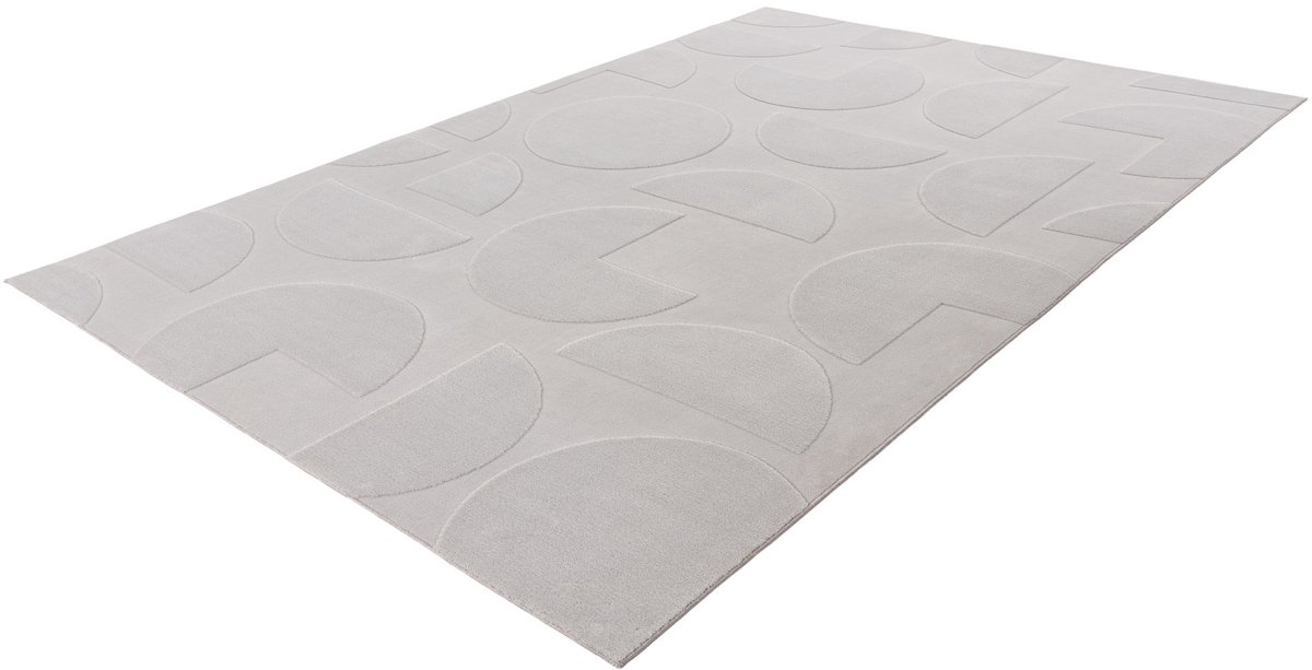 Lalee 3D Vloerkleed - Tapijt - Modern - Zilver Grijs - Superzacht - Uniek Pacman Design - Makkelijk Onderhoud
