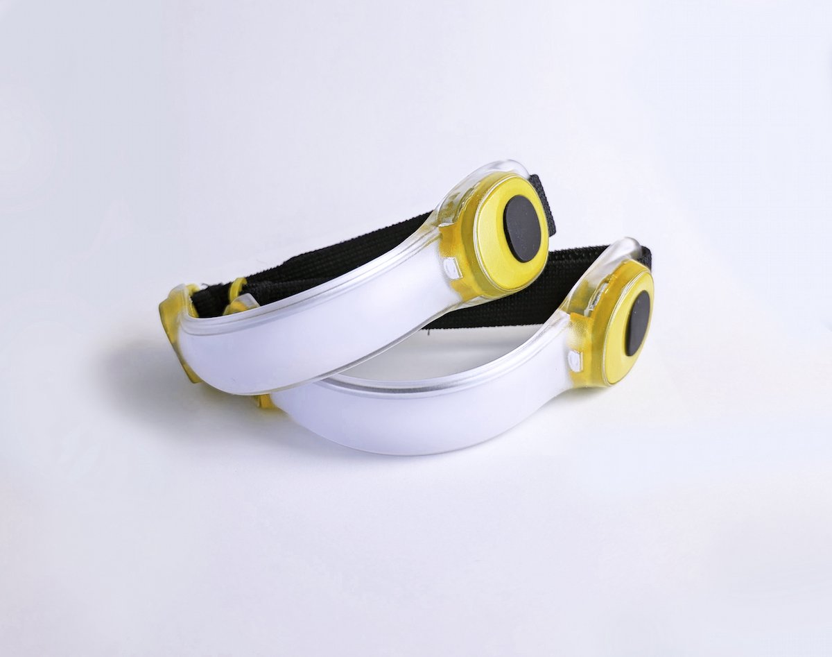 Led armband hardloopverlichting - Set 2 stuks Hardlooplampjes incl. batterij - arm LED verlichting - Kleur: Geel