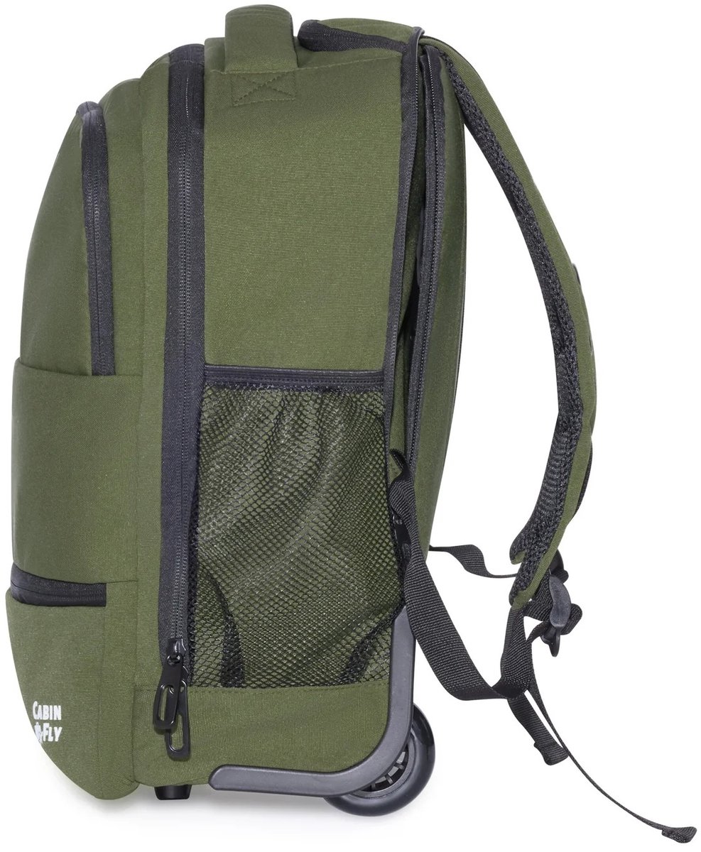 CabinFly Aircruiser Hybrid 40 x 30 x 20 cm rugzak trolley met wielen Ryanair handbagage Wizzair cabinebagage reisrugzak vliegtuig Carry-On, groen, 40x30x20cm - mit Rädern