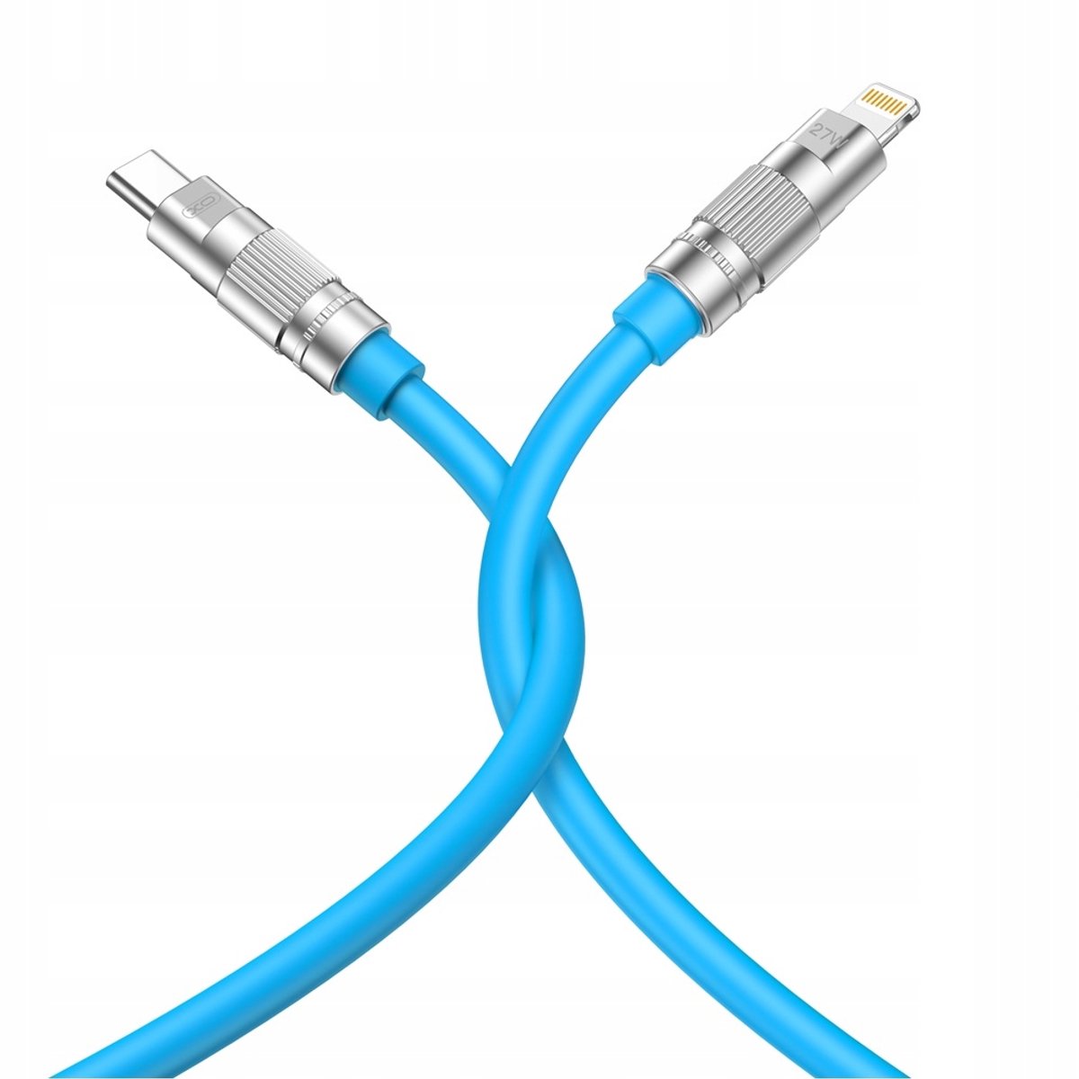 XO NB-Q228A USB-C naar Lightning kabel, 1.2m, 27W, Blauw