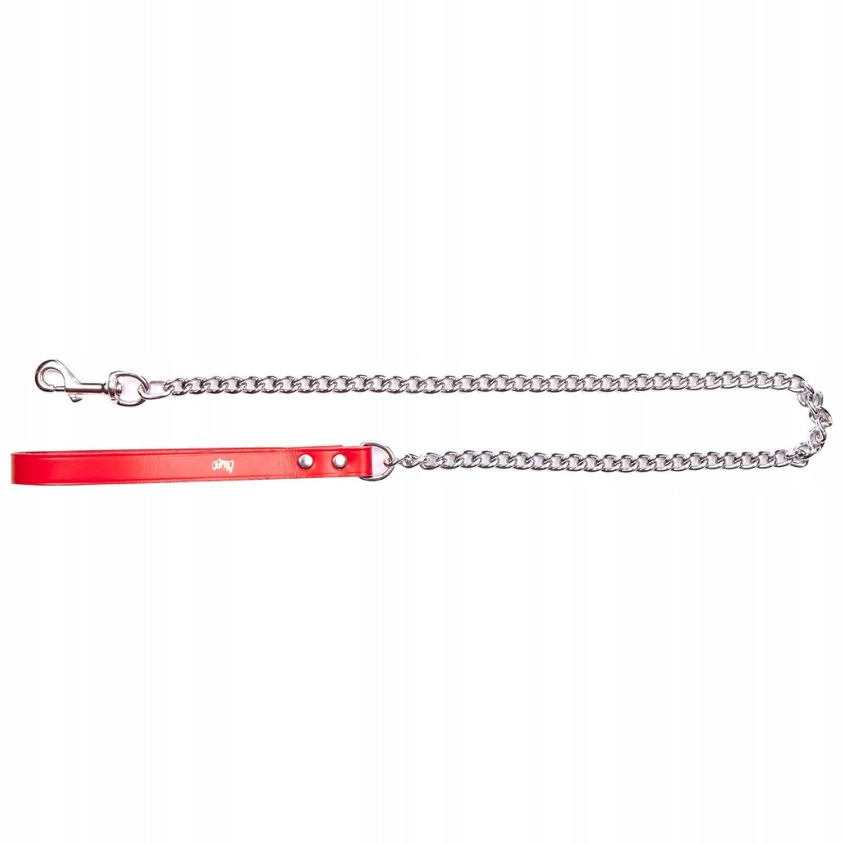 Dingo Leren Ketting met Ketting - Rood, 0,3x75 cm