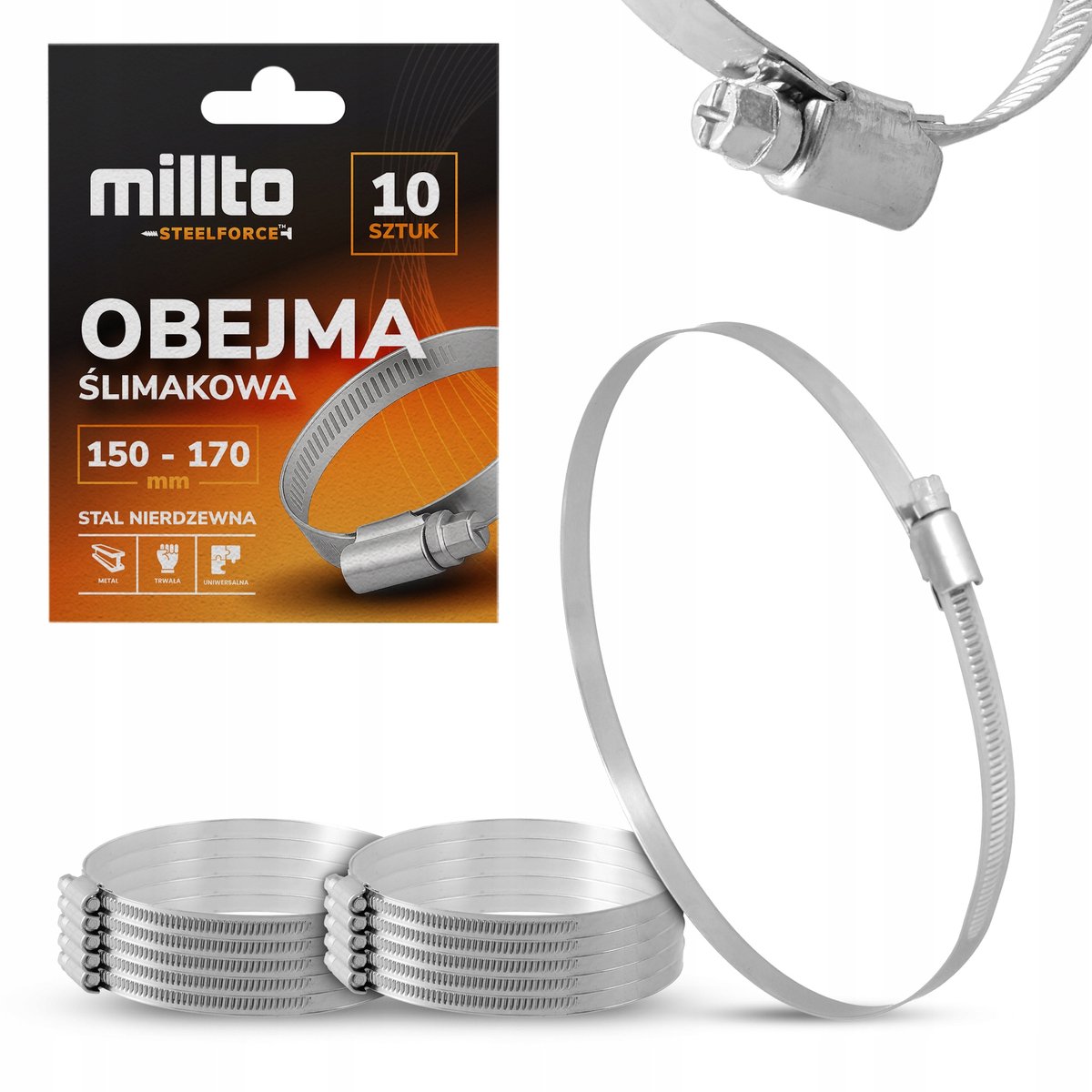 10x Metalen Slangklem 150-170mm - Schroefklem voor Diverse Toepassingen