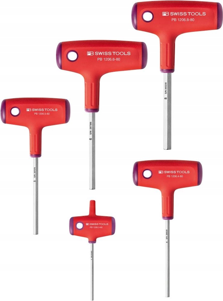 PB Swiss Tools tweehandschroevendraaiers, 6-delige set, 3-10 mm