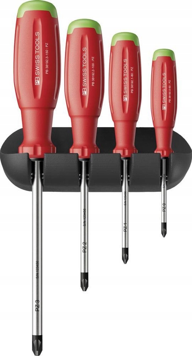PB Swiss Tools Schroevendraaierset 4-delig PZ SwissGrip EVO
