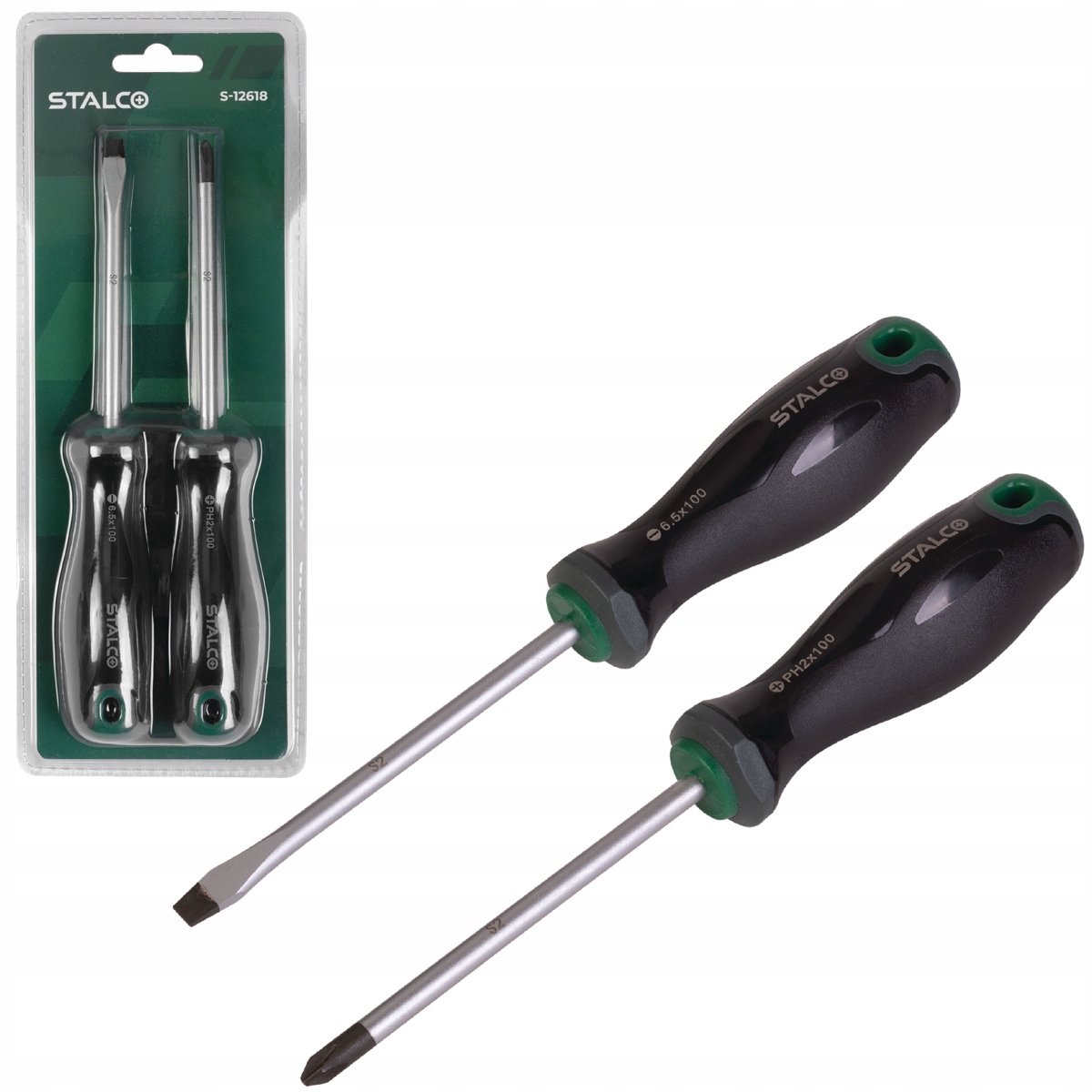 Stalco Schroevendraaierset 2 Delen - Magnetisch S2 Staal