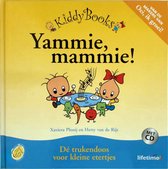 Boek 'Yammie, mammie!' met illustraties van twee baby's die eten, met een wortel en appel. Met "Oei, ik groei!" en CD.