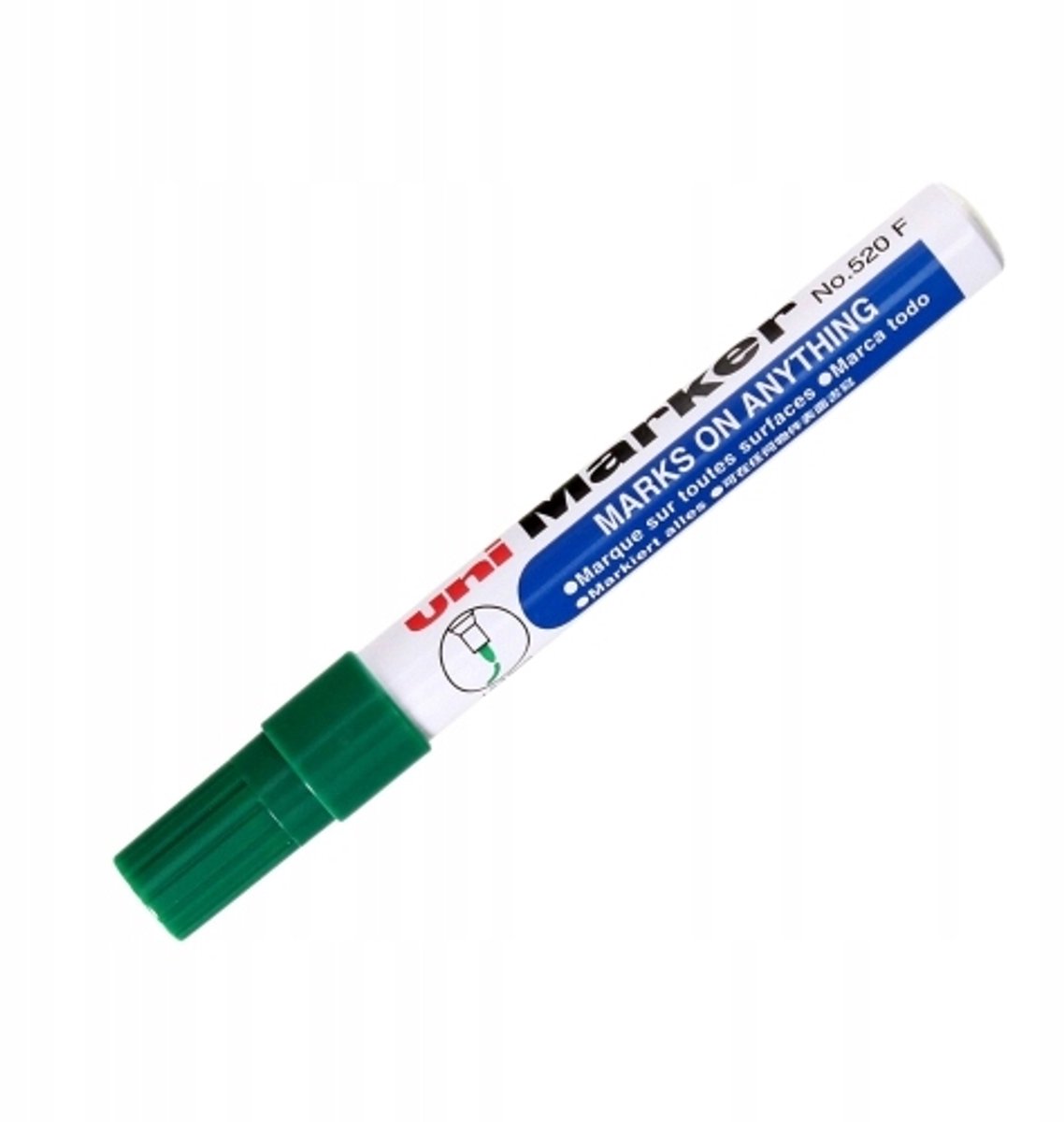 UNI 520 Permanente Marker Groen - Sneldrogend, All-Surface