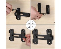 180° Schuifdeurslot RVS - Flipslide Deurvergrendeling voor Deuren, Kasten en Garages