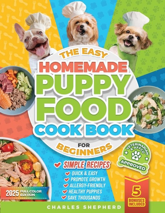 The Easy Homemade Puppy Food Cookbook for Beginners - cover
