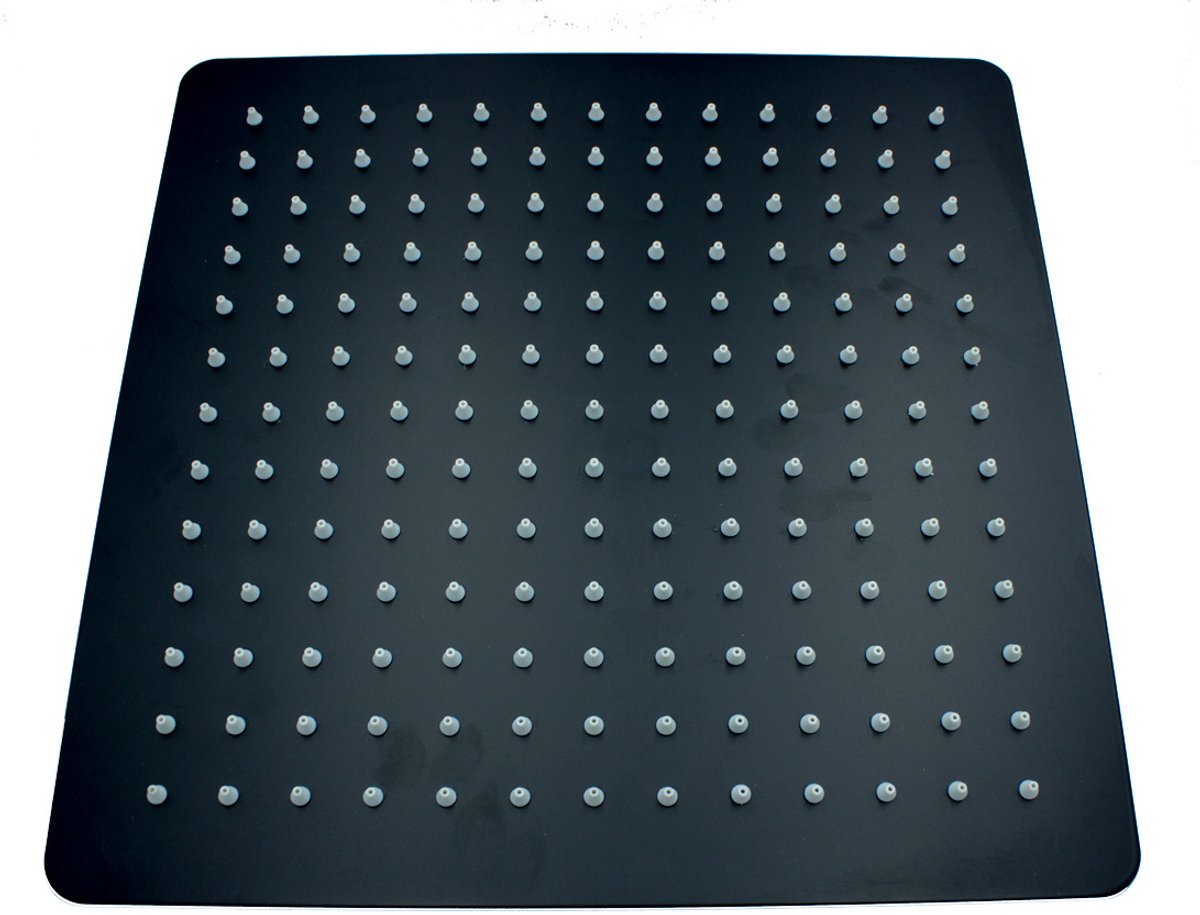 Zwarte Douchekop Metaal 30x30cm Slim Anti-Kalk Zwart