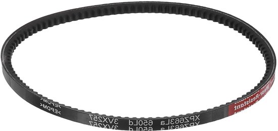 EPDM V-riem, 10 x 650 mm, rubber transportband voor automotor en industriële uitrusting.