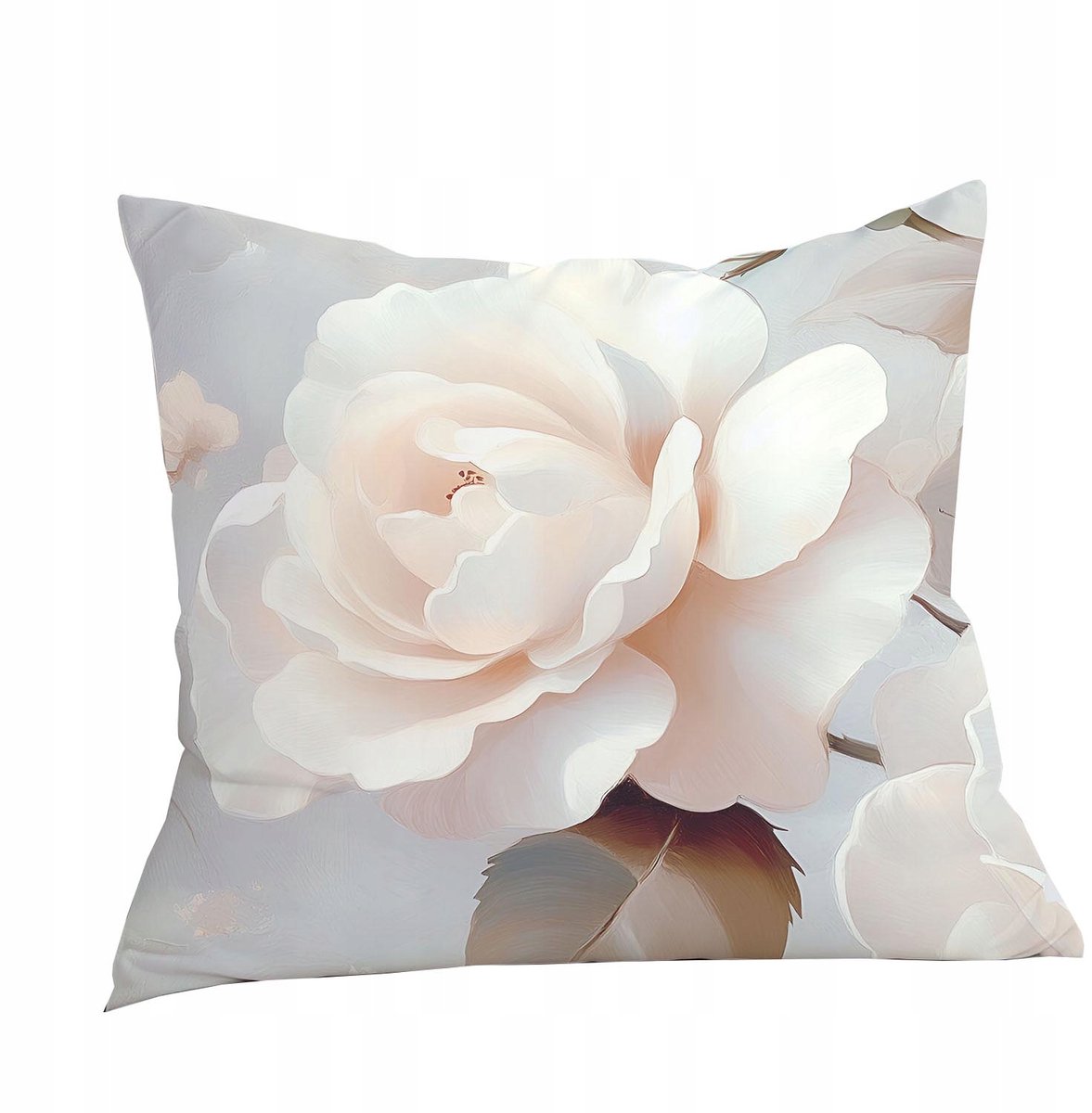 SATYNLOVE PREMIUM Sierkussenhoes 40x40cm - Bloem & Blad Motief
