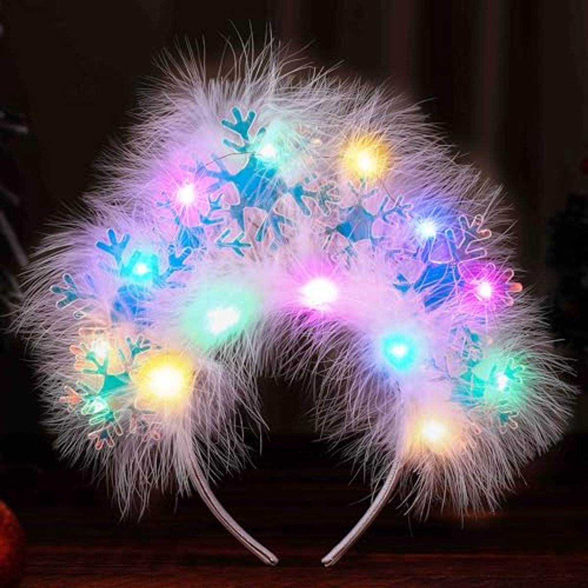 Kerstcadeau LED Hoofdband met Sneeuwvlok Design voor Vrouwen