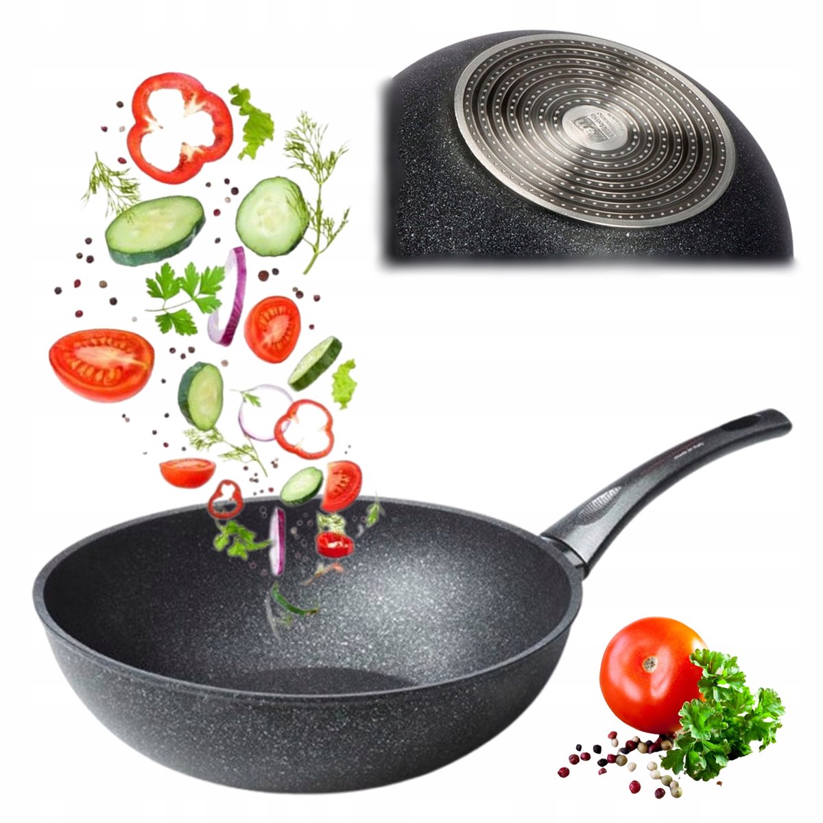 Wokpan Inductie 28cm - Diamant Coating - Hoge Kwaliteit