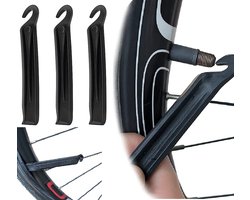 Bandenlichters – Set van 3 – Sterke Kunststof Bandenafnemers Geschikt voor Fiets, Racefiets & MTB – Lichtgewicht & Duurzaam – In elkaar klikbaar – Zwart