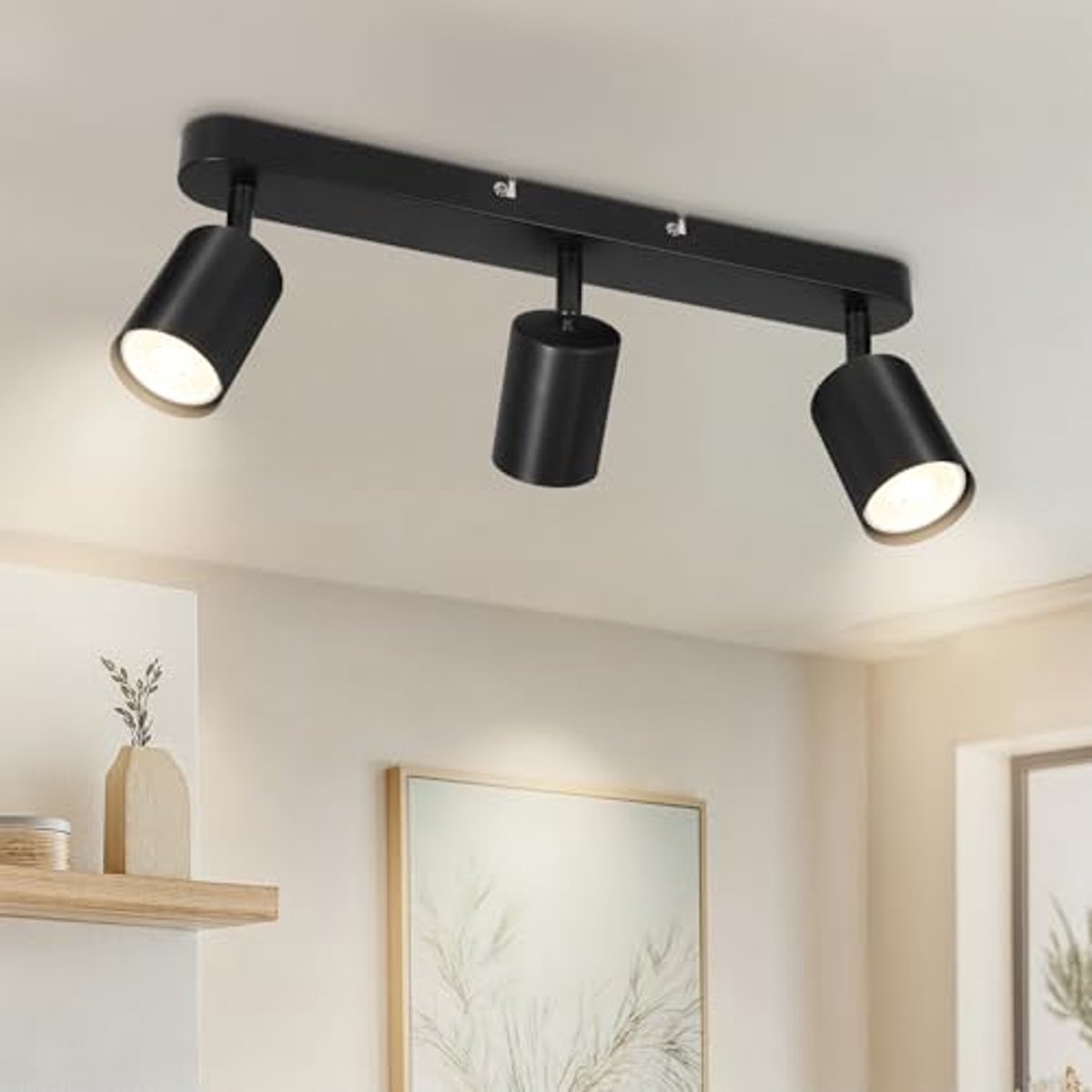 Moderne LED Plafondlamp met 3 Draaibare Spots - Stijlvolle Verlichting voor Keuken, Slaapk