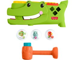 Fisher-Price Zit en Tik Rolligator - Babyspeelgoed met tikactiviteit en kruipend spelen - 3 ballen en hamer