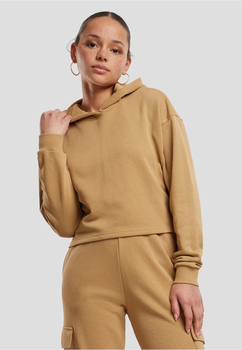 Urban Classics Oversized Light Terry Crop Hoodie L Beige