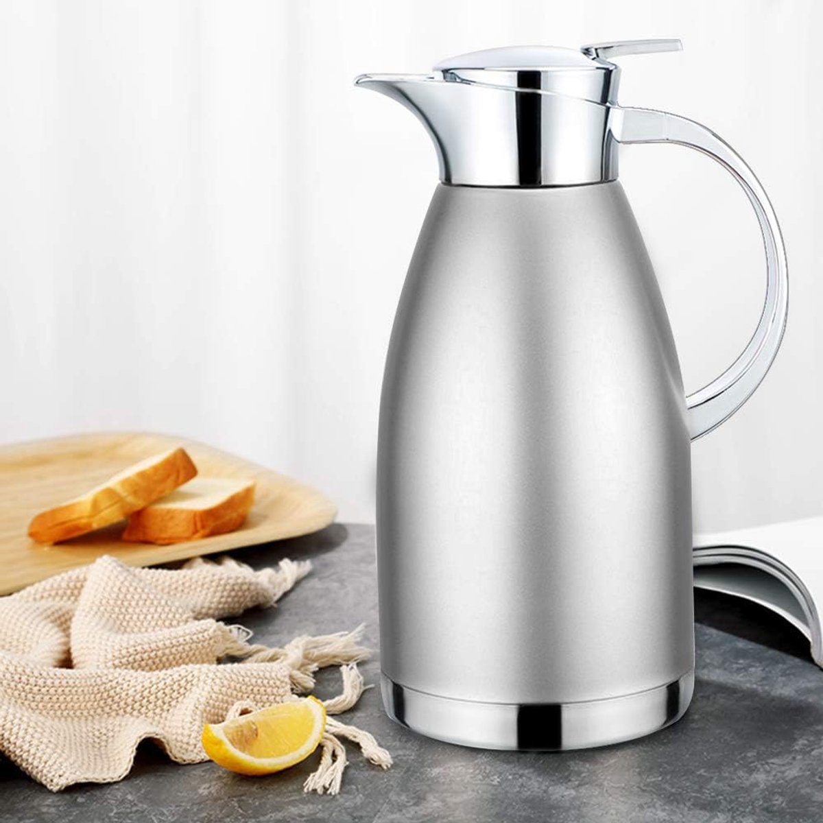 61 oz koffiefles Air Flask geïsoleerde koffiethermosfles roestvrijstalen vacuüm geïsoleerde fles voor koffie, heet water, thee, warme dranken - houdt 12 uur warm, 24 uur koud (blauw)