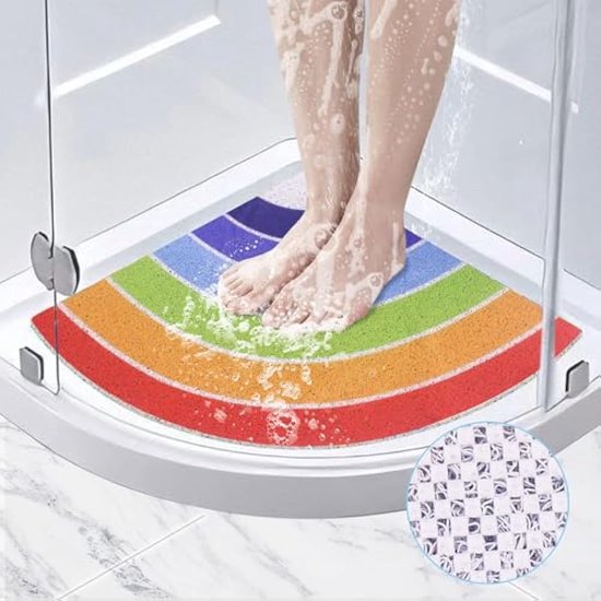 Douchemat, antislip: 40 x 60 cm, pvc-luffa, badmat, zacht comfort