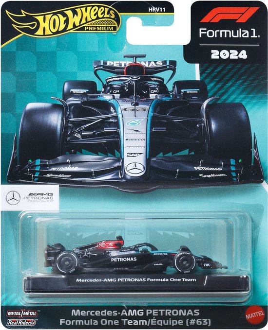 Hot Wheels Premium Metalen Formule 1 Verzamelbaar Speelgoed Raceauto - George Russell Mercedes-Benz