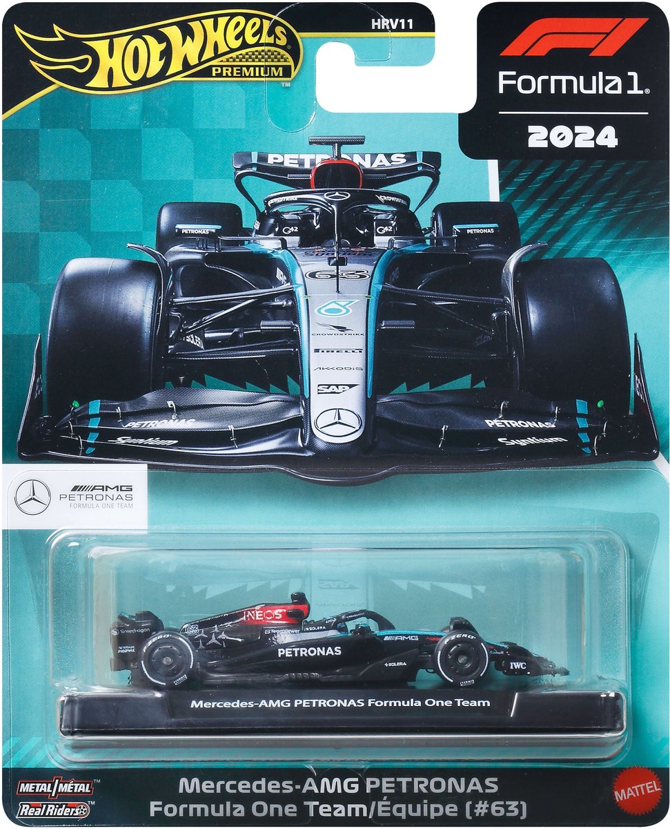 Hot Wheels Premium Metalen Formule 1 Verzamelbaar Speelgoed Raceauto - George Russell Mercedes-Benz