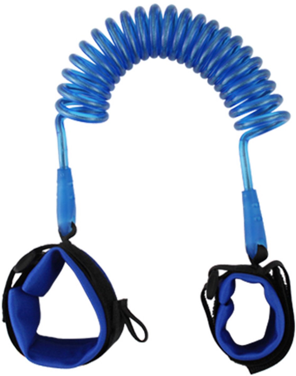 Reflecterende anti-verlies polsband, anti-verlies polsband, anti-verlies riem, babyriem met kindvriendelijke upgrade, kinderslot (blauw, 8,2 ft)