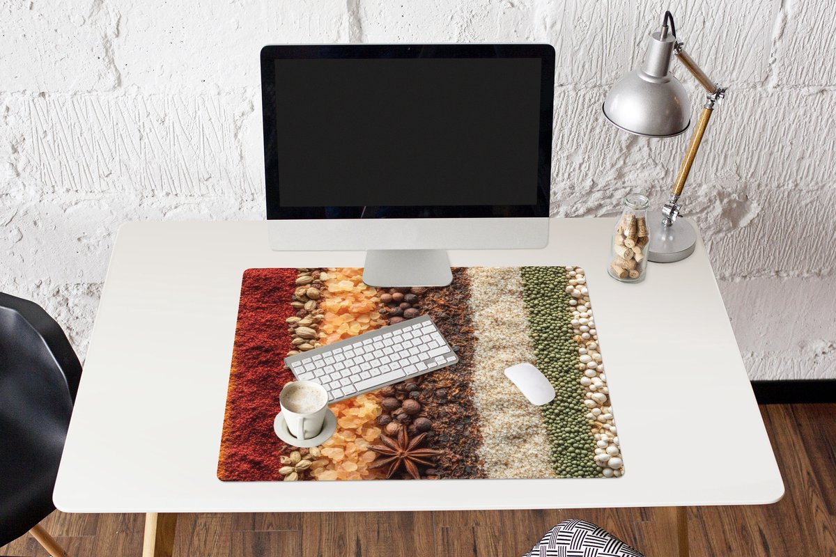 Muismat XXL 80x60 cm - Bureau onderlegger - Bureau mat Banen - Verticaal - Kruiden - Variatie - Bureaumat - Gaming mousepad xl - Bureaulegger groot - Computer deskmat