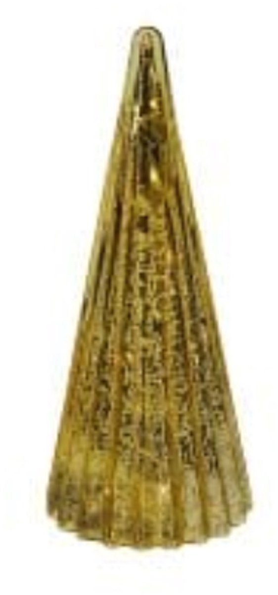 LED kerstboom goud - glas - met lampjes- 33 cm hoog - Werner Voss