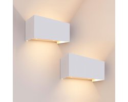 Ledvion 2x LED Wandlamp 9,5W 3000K IP54 Tweezijdig Wit Buitenlamp